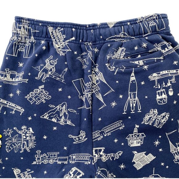 Disney 100 Disneyland Resort Sweat Pants Adult Unisex size XS Blue Yellow - Picture 8 of 13